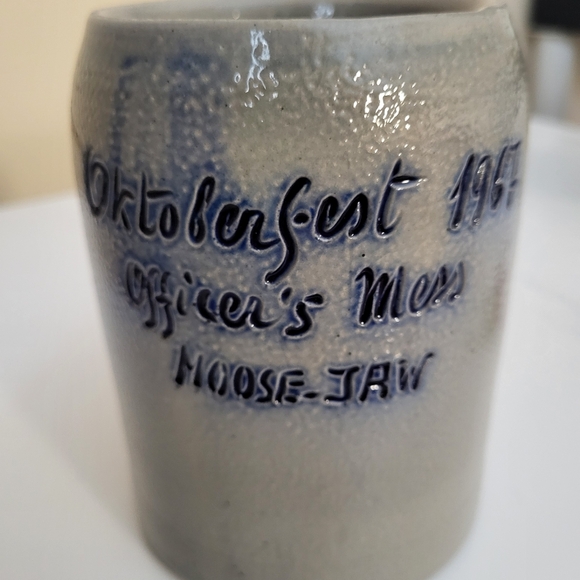 Vintage Salt Glaze Pottery Octoberfest Officer's Mess Moose Jaw Beer Stein 1967 - Picture 9 of 13